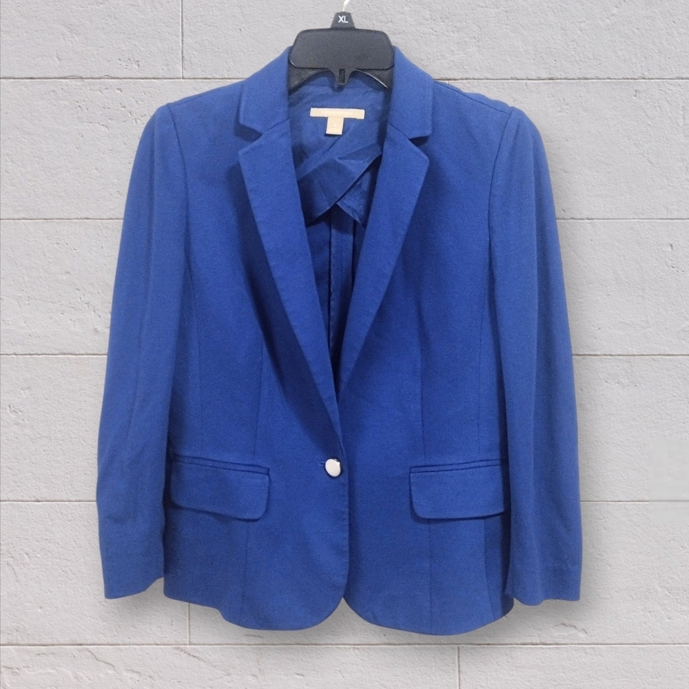 Banana Republic Royal Blue Single-Button Blazer Size 4 - Picture 2 of 8